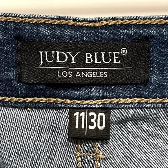 Judy Blue Womens Jeans 11 30 Stretch Chewed Hem Festival Boho Distressed Skinny - Picture 8 of 16